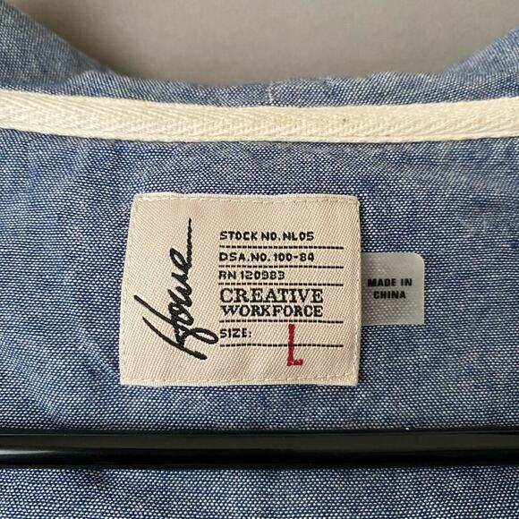 Howie sz L gray 100% cotton button down‎ hoodie jacket - Picture 3 of 8